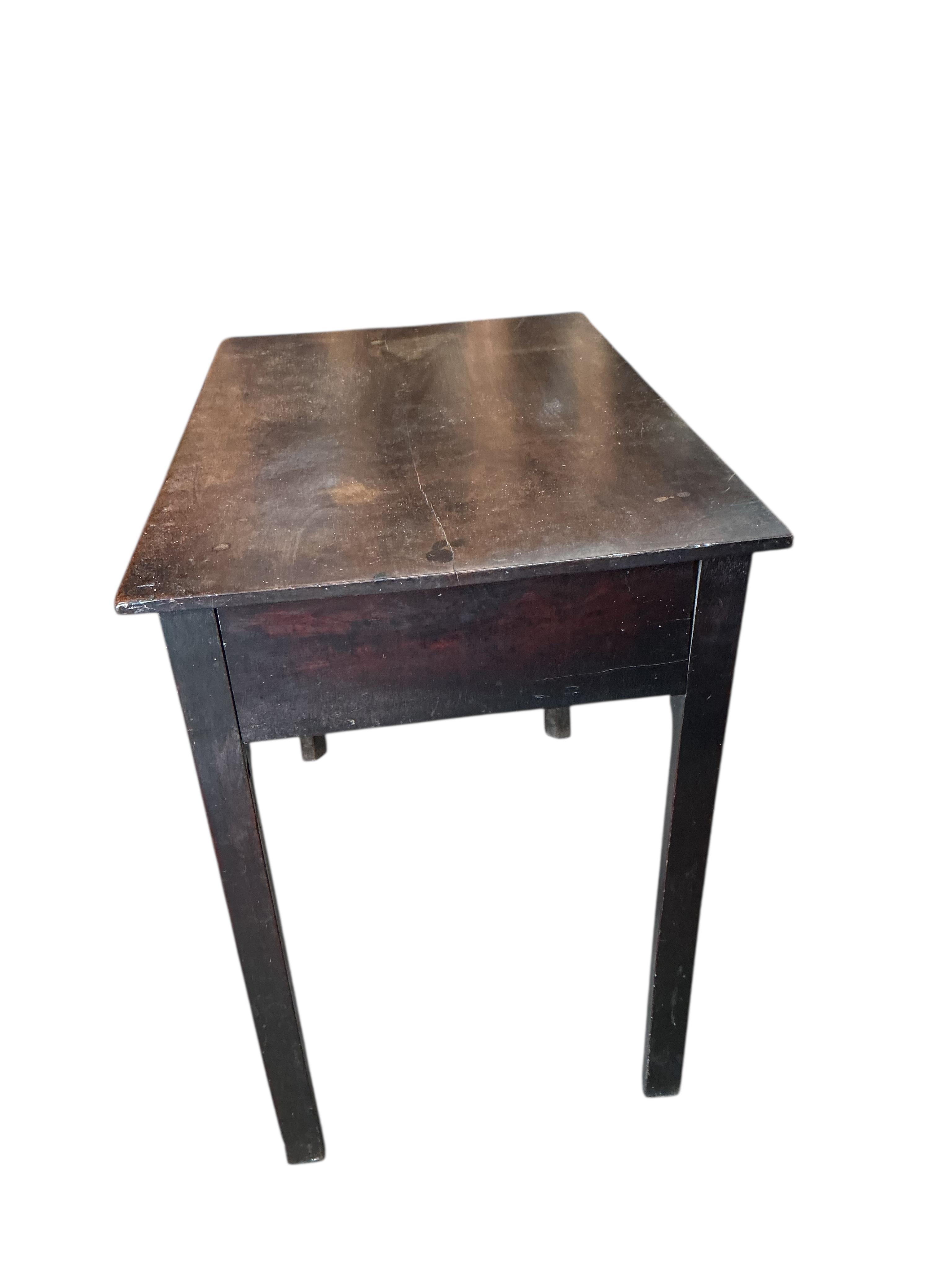 A George III rectangular mahogany side table, width 83cm, depth 51cm, height 71cm